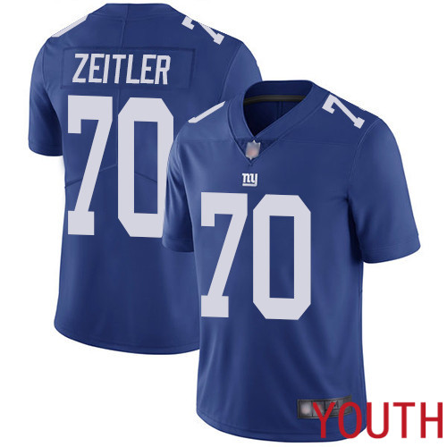 Youth New York Giants 70 Kevin Zeitler Royal Blue Team Color Vapor Untouchable Limited Player Football NFL Jersey